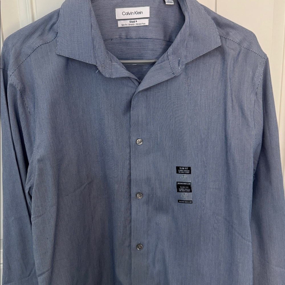 🩵CK Steel+ slim fit/ stretch/ wrinkle free shirt - Picture 5 of 7